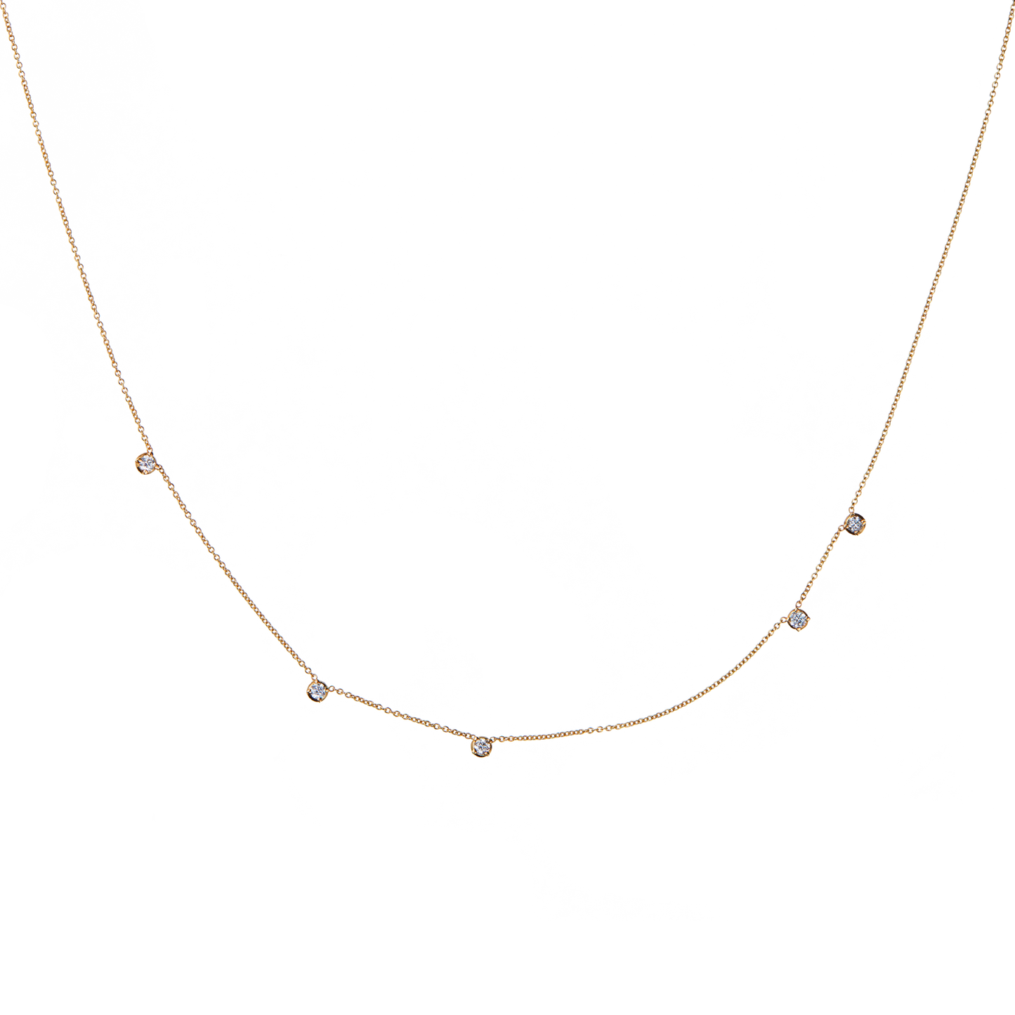 Stellar - 5 Diamond Asymmetrical Necklace